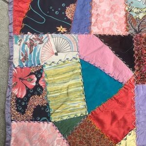 1950s “Crazy (patchwork) quilt” 64x80+” approx full to queen fit